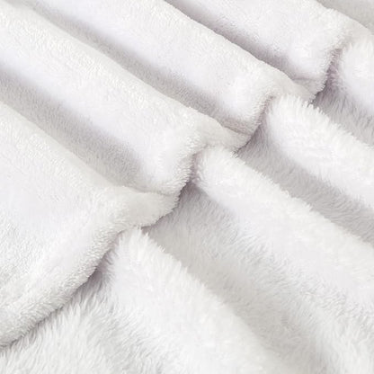BEDELITE Fleece Blanket White Throw Blanket for Couch & Bed, Luxury Plush Cozy Fuzzy Blanket 50" x 60", Super Soft Warm Lightweight Throw Blanket for Travel Camping