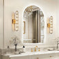 Niccy Arched LED Bathroom Mirror, 36x24 Inch Arch Frameless Backlit Mirrors for Wall Arched Lighted Vanity Mirrors Defogger and 3 Color, Explosion-Proof, HD Glass and IP65 Waterproof