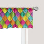 Ambesonne Geometric Window Valance, Vivid Colored Stained Glass Style Pattern Wavy Lines Curves Oval Shapes Modern, Curtain Valance for Kitchen Bedroom Decor with Rod Pocket, 54" X 18", Multicolor
