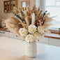 100pcs Artificial Flowers Arrangement With Vase, Fake Flowers Silk Roses in Vase, Coffee Table Decorations,Boho Dried Pampas Grass, Dining Table Decor, Floral Centerpieces for Tables, Centro de Mesa