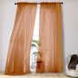 OVZME Orange Sheer Curtains 108 Inches Long, Light Filtering Semi Transparent Lightweight Voile Rod Pocket Window Curtains for Bedroom, Living Room, W42 x L108, Set of 2 Drape Panels