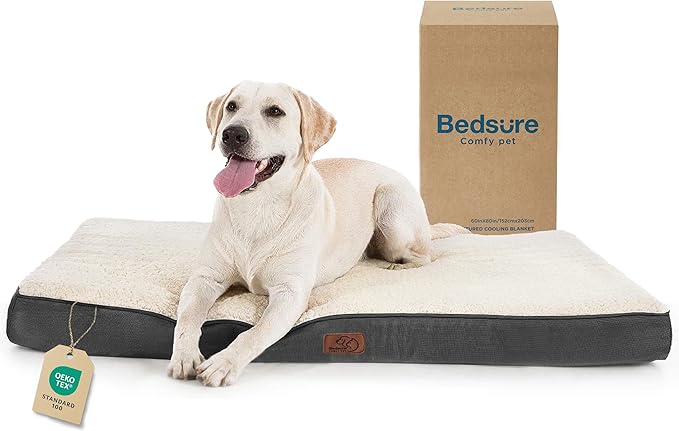 Bedsure Dog Beds Large Sized Dog - Orthopedic Flat Pet Beds with Removable Washable Cover, Egg Crate Foam Puppy Mat, Suitable for Pet Up to 65 lbs-Mewly Pet
