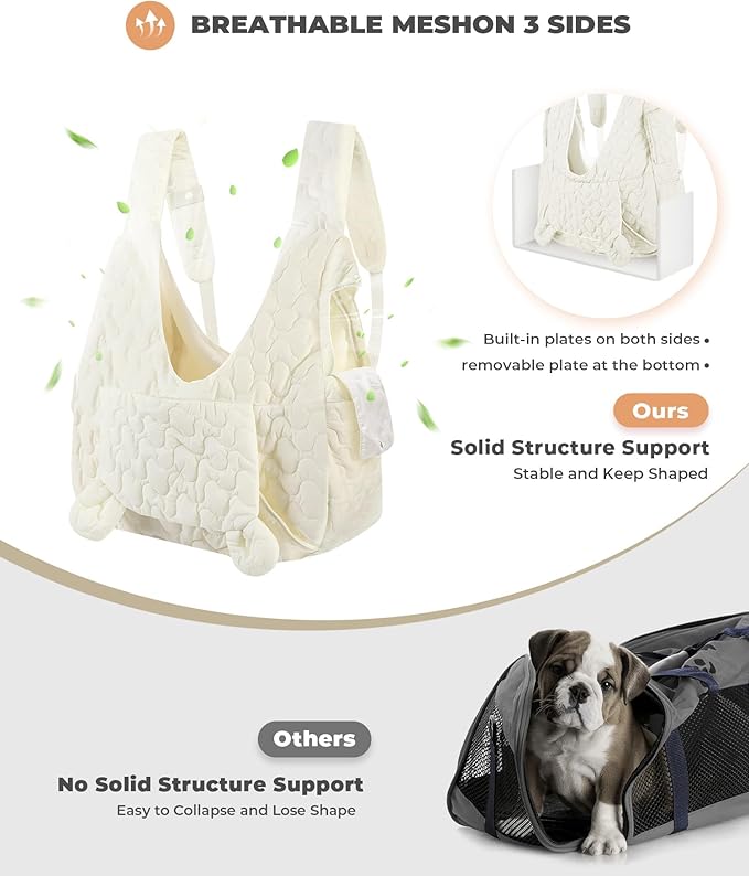Pet Carrier Backpack, Adjustable Pet Front Cat Dog Carrier Backpack Travel Bag for Small Medium Dogs Cats and Rabbits, Safety Strap with Removable Bottom Plate for Camping Hiking Traveling