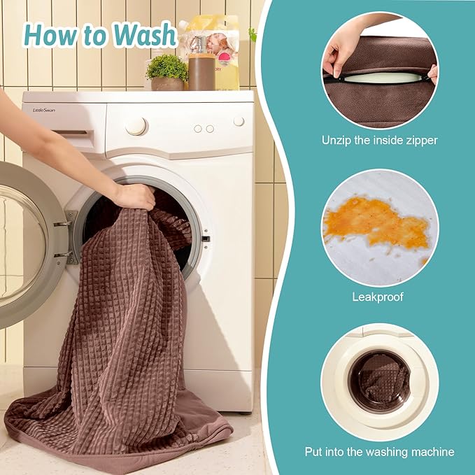 Orthopedic Dog Bed for Extra Large Dog, XL Pet Couch for XLarge Dog, Supportive Foam Bolster Sofa with Waterproof Lining Cover, Anti-Slip, Comfort, Washable, 42x30x7.5 in, U Shape, Brown-Mewly Pet