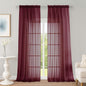 OWENIE Burgundy Vine Sheer Curtains, Sheer Curtains 96 inches Long 2 Panels Set, Rod Pocket Fimly Sheer Drapes for Living Room/Bedroom, 2pcs, Each 59" W x 96" L