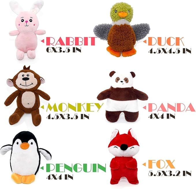 SHARLOVY Dog Squeaky Toys for Small Dogs,Stuffed Animal Puppy Toy,Cute Puppy Chew Toy for Dog Teething, for Small to Medium Dogs,Soft Plush Pet Toys Pack 12 in Gift Box-Mewly Pet