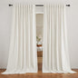 RYB HOME Faux Linen Blended Sheer Curtains, Light Filtering Ariy Vertical Sheers Half Privacy Window Covering for Sliding Glass Door Balcony Terrace Sun Room Beach, Linen, Wide 70 x Long 95, 2 Panels