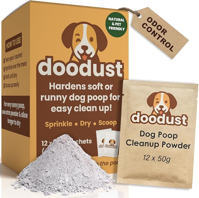 Doodust Dog Poop Clean Up Powder, Poop Hardener & Yard Cleaner, Biodegradable, Pet-Safe, Stops Odor and Makes Pickup Easy-Mewly Pet