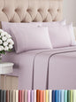 Full 6 Piece Sheet Set - Comfy Breathable & Cooling - Soft Hotel Luxury Bedding Set with 8-16 Inch Deep Pockets - 1 Flat & 1 Fitted Sheet & 4 Pillowcases - Wrinkle Free & Easy Care - Light Lavender