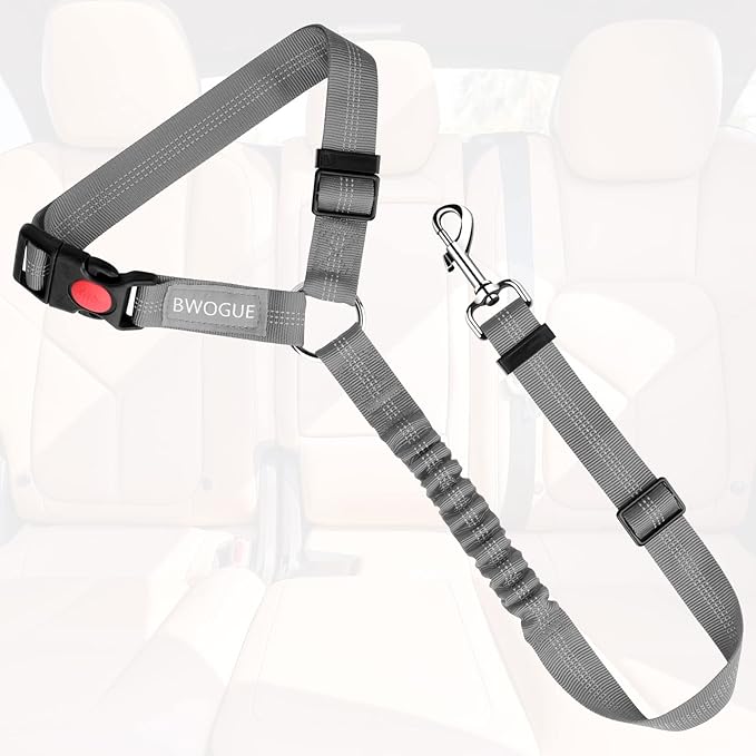 BWOGUE Pet Dog Cat Seat Belts, Car Headrest Restraint Adjustable Safety Leads Vehicle Seatbelt Harness (1 Pack)-Mewly Pet