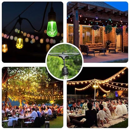 Globe String Light Suspension Kit, Outdoor Light Guide Wire, Vinyl Coated Stainless Steel Steel Cable，Include 150ft Transparent PVC and 304 Stainless Steel Wire Cable, Turnbuckle and Hooks