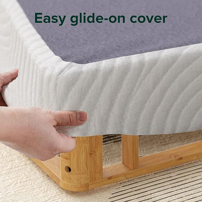 ZINUS Edgar 8 Inch Bamboo Box Spring, Mattress Foundation, Sturdy Bamboo Structure, Low Profile, Easy Assembly, Full
