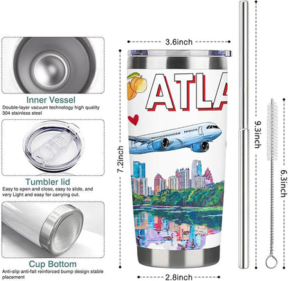 City Travel Mug for City Lover,20oz Double Wall Tumbler Vacuum Insulated Stainless Steel Coffee Cups (Atlanta)