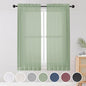 OWENIE Sheer Curtains, Sage Green Sheer Curtains 63 inch Length 2 Panels Set, Rod Pocket Voile Fimly Sheer Drapes for Living Room/Bedroom, 2pcs, Each 42" W x 63" L