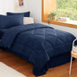 CozyLux Twin Comforter Set with Sheets Navy Blue - 5 Pieces Bed in a Bag Twin, All Season Bed Set for Girls and Boys, Bedding Set with Down Alternative Comforter, Sheets, Pillowcase & Sham