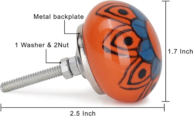 Cabinet Multicolor Assorted Ceramic Drawer Pull Handle Kitchen Cupboard Wardrobe Knob Boho Room Decorative Furniture Hardware Dresser Drawers Knobs-Pack of 30