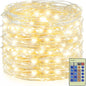 Decute 300LED Christmas Tree String Lights 99FT Silver Wire Warm White Dimmable with Remote Control, UL Cerficated Plug in Fairy Lights Decorative for Party Wedding Indoor Outdoor