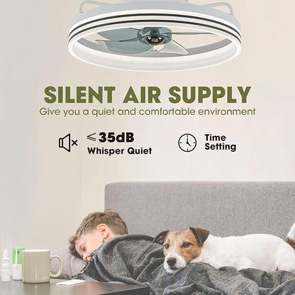 Smart Ceiling Fan with Lights, Alexa/Google Assistant/APP Control, 20" Low Profile Fan with 6 Speeds, Bedroom, Living Room, Patio