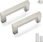 Cabinet Pulls Brushed Nickel Cabinet Handles Square Drawer Pulls, 2 Pack 3 Inch Stainless Steel Kitchen Door Cupboard Cabinet Handles, Cabinet Hardware Drawer Handles, 76mm Hole Centers
