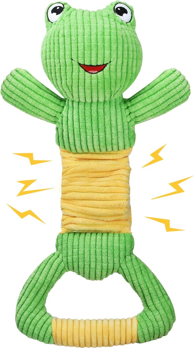 Dog Squeak Toys Durable Plush Dog Toy with Crinkle Paper, Tug of War Pull Toys for Puppies, Interactive Dog Chew Toys for Small, Medium and Large Dogs-Mewly Pet