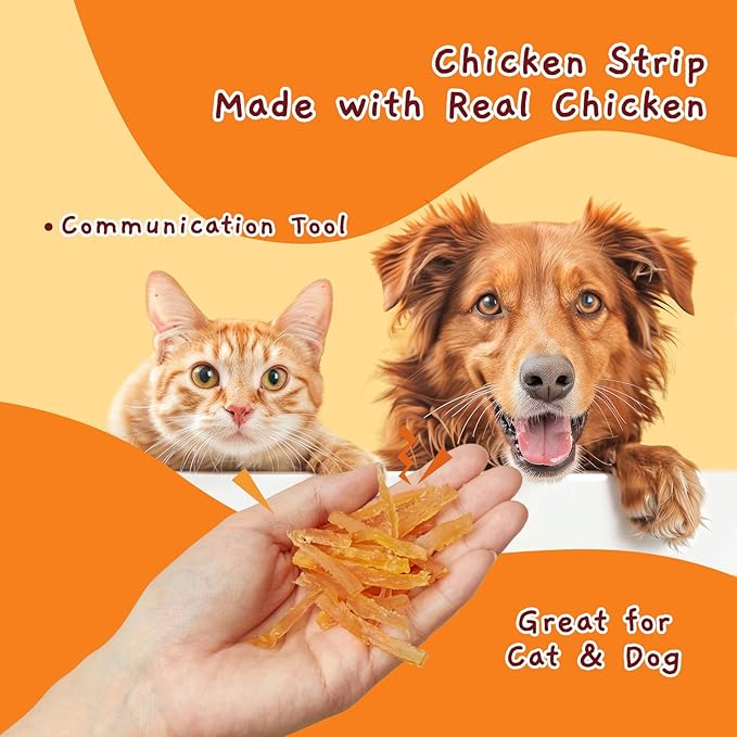 Jungle Calling Soft Training Treats for Small Dog and Cats, Mini Chicken Strips Puppy Training Edible Snacks Easy to Digest, Grain Free-Mewly Pet