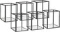 Phosphor Set of 6 PCS Small Glass Hurricane Camdle Holder, Black Candle Holder for Wedding, Party, Holiday.
