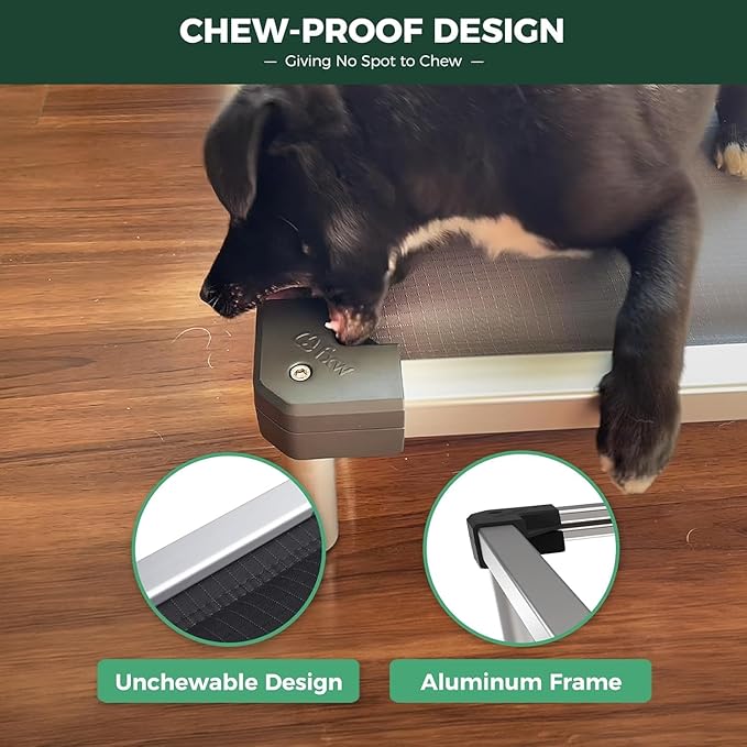 FXW TitanNest Chew-Proof Elevated Dog Bed, Raised Cot for Indoor/Outdoor/Camping Use, Durable & Washable Padded Pet Bed for Extra-Small Dogs, 29.0" L x 18.0" W x 4.5" H, Gray-Mewly Pet