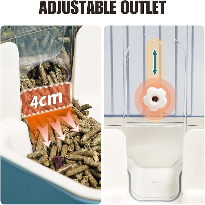 Automatic Pet Food Water Dispenser, Auto Gravity Pet Feeder Water Bottle Set for Crate Cage, Feeding Station for Small Dog Cat Rabbit Guinea Pigs Chinchilla Ferret Hedgehog (Blue)-Mewly Pet