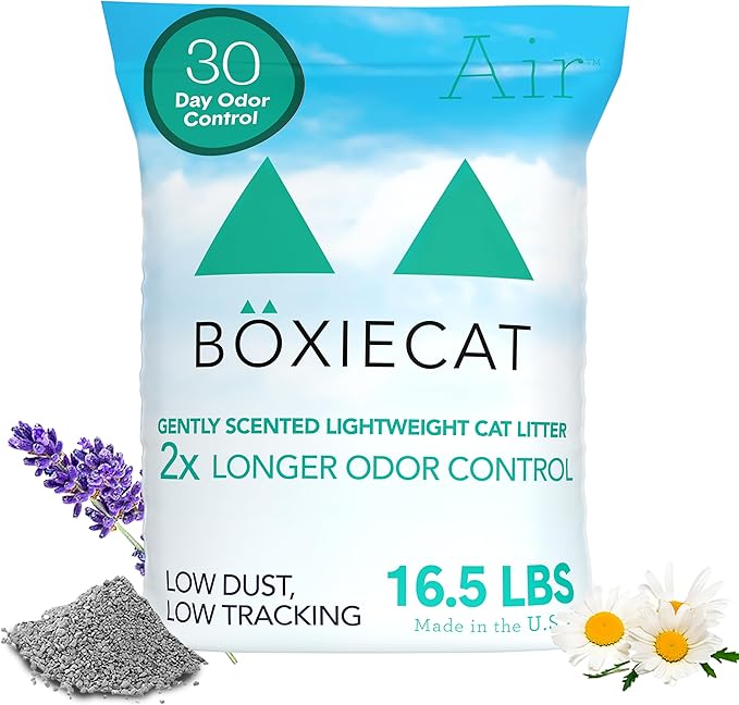 Boxie Gently Scented Cat Litter, Lightweight 30-Day Odor Control, Clumping, 16.5lb-Mewly Pet