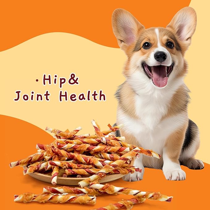 Jungle Calling Dog Treats, Natural Chicken Wrapped Rawhide Sticks, Grain-Free Training Rewards Chews for Small and Medium Puppy,10.6oz-Mewly Pet