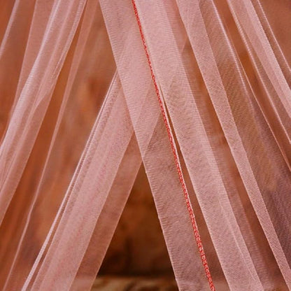 Jolitac Bed Canopy Lace Mosquito Net for Girls Beds, Unique Princess Play Tent Mesh Canopies Large Lace Dome Curtain Drapes Home & Travel (Pink)