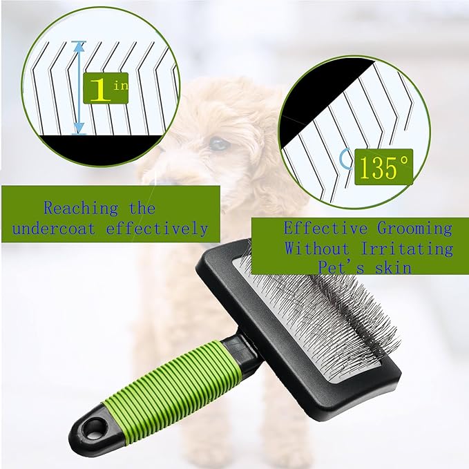 Slicker brush for dogs doodle grooming poodle with long soft pin slicker brush perfect for thick fur dogs fluffy,grooming,shedding.goldendoodle-Mewly Pet