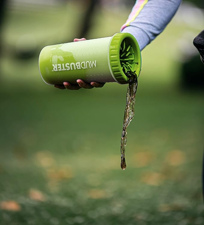 Dexas MudBuster Portable Dog Paw Cleaner, Green Large Paw Cleaning Solution for Premium Pet Supplies-Mewly Pet