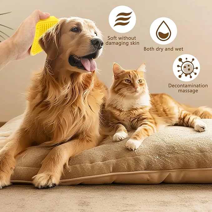 Cat Comb, Cat Grooming Brush, Self-Cleaning Flea Comb, Multi-Functional Pet Comb,Suitable for Pet Massage, Cleaning And Hair Removal-Mewly Pet