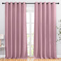 NICETOWN Crystal Pink Blackout Living Room Curtains 110 inches Long, Grommet Thermal Window Treatments Room Divider Blinds Sound Reducing for Living Room, W66 x L110, 2 Pieces