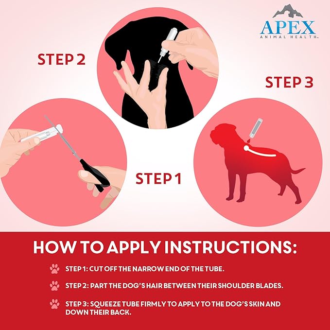 Apex Plus Flea and Tick Prevention for Dogs | X-Large (89-132 lbs) | 3-Month Supply | Dog Flea and Tick Treatment | 24-Hour Activation, Waterproof, 30-Day Protection-Mewly Pet