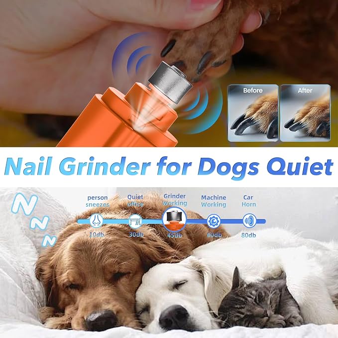 2 in 1 Dog Nail Clippers and Grinder with Lights & Cat Nail Clipper for Large Medium Small Dogs Cats Nail Trimmers USB Rechargeable with 2 LED Lights Dog Claw Care for Non-Black Nails-Mewly Pet