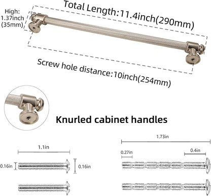 10 Pack 10 inch(254mm) Brushed Satin Nickel Cabinet Handles and Pulls - Drawer Handles for Kitchen and Dresser