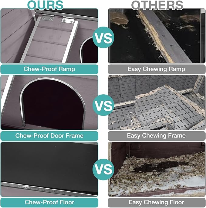 Guinea Pig Cage with Wooden Stand,Indoor Rabbit Hutch with 2 Stories,Hamster Cage with Anti Chew Ramp,Hideout, Platform, Pull Out Tray (Grey)-Mewly Pet