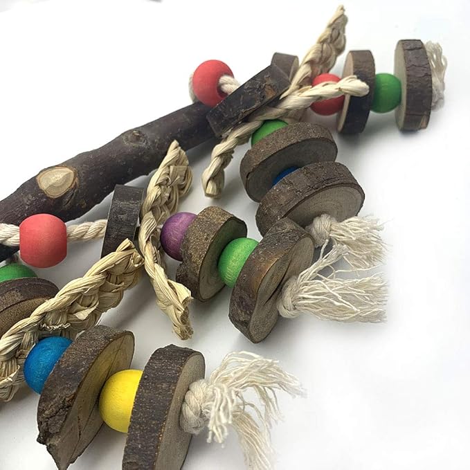 EBaokuup Wood Bird Chewing Toys-Blocks Parrot Tearing Toys Best for Finch,Budgie,Parakeets,Cockatiels, Conures,Love Birds and Amazon Parrots-Mewly Pet