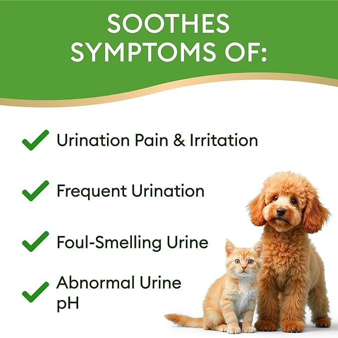 Dog UTI Treatment & Cat Urinary Tract Infection Treatment, Natural Herbal Liquid UTI Medicine, Organically Grown Cranberry Extract, Supports Urinary and Digestive Health, 2 fl oz, Made in USA-Mewly Pet