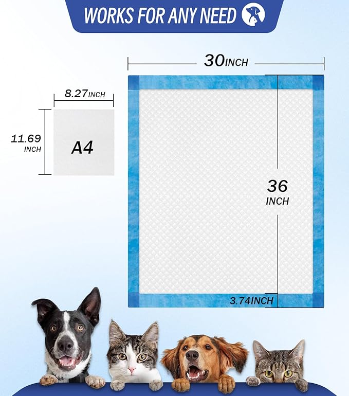 100 Counts XL Puppy Pee Pads 30x36 Inch | Super Absorbent Leak-Proof Dog Training Pads with Odor Control | Quick-Dry Potty Pads for Dogs & Cats-Mewly Pet