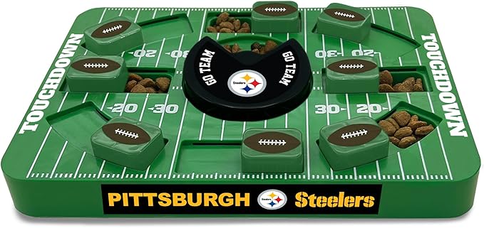 Pets First NFL Pittsburgh Steelers Large Puzzle Toy, New Size, Interactive Dog Treat & Slow Feeding Toy-Mewly Pet