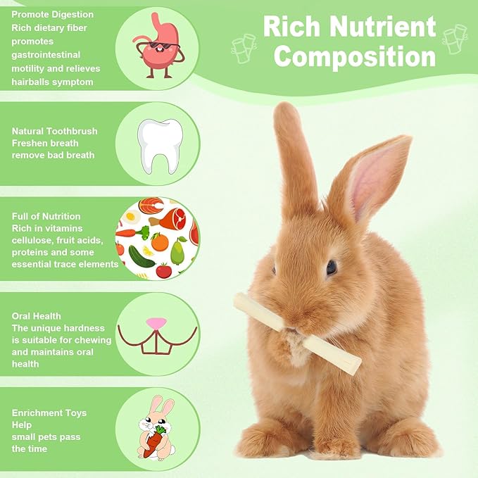 2.7lb Sweet Bamboo Sticks for Rabbits Chew Sticks Toys Guinea Pig Hamster Chinchilla Molar Treats Snacks, Natural Teeth Grinding Toys-Mewly Pet
