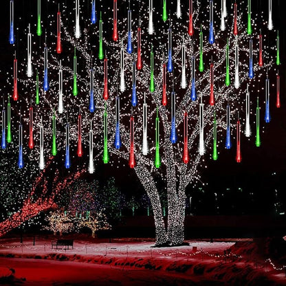 Kwaiffeo Multicolor Icicle Lights Outdoor, Waterproof 40-Tube Meteor Shower Lights for Christmas New Year Party Outside Decor, Equivalent to 5 Sets of 8-Tubes