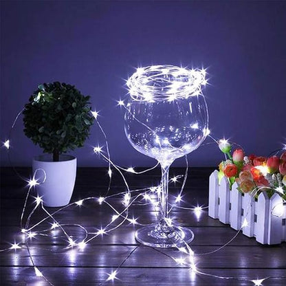 YJFWAL 24 Packs Fairy Lights Battery Operated, LED String Lights 10.2FT 30LEDs Waterproof Copper Wire Firefly Light, Mini Starry Moon Lights for DIY Crafts Wedding Party Christmas Decor (Cool White)