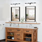 16x24 inch Black Bathroom Mirrors for Over Sink, Small Bathroom Mirror, Rectangle Metal Framed Vanity Wall Mirrors, Anti-Rust, Tempered Glass, Hangs Horizontally or Vertically