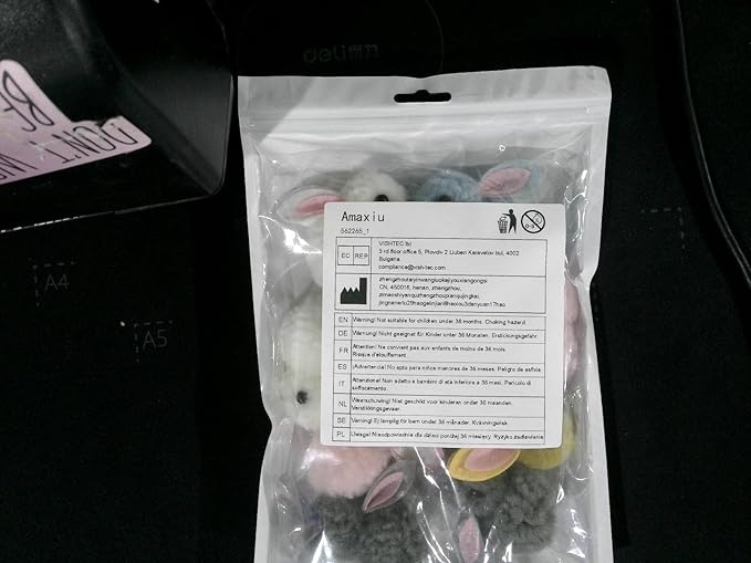 10Pcs Plush Toy Balls, Cute Bunny Shape Kitten Pompom Soft 5.5cm/2.16in Puff Ball Indoor Fun Colorful Cat Ball Toy Pom Pom Balls for Pet-Mewly Pet