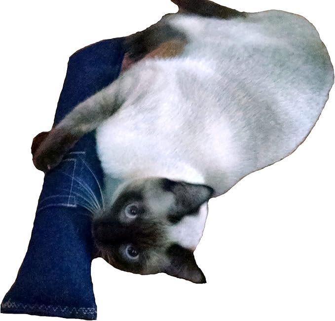 15" Cat Kicker Toy with Refillable Catnip Pocket (Denim) - Filled with Premium Canadian Catnip-Mewly Pet