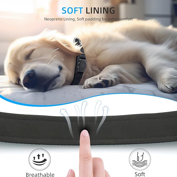 Upgraded AirTag Dog Collar, IP68 Waterproof Air Tag Dog Collar Holder, Reflective, Ultra-Durable, Comfortable Padded, Heavy Duty Dog Collars for Small Medium Large Dogs (XS (10.25"-13"), Black)-Mewly Pet